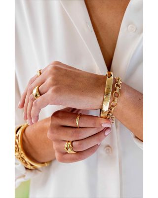 Cleopatra Hinged Bangle Bracelet in 18K Gold Plated 