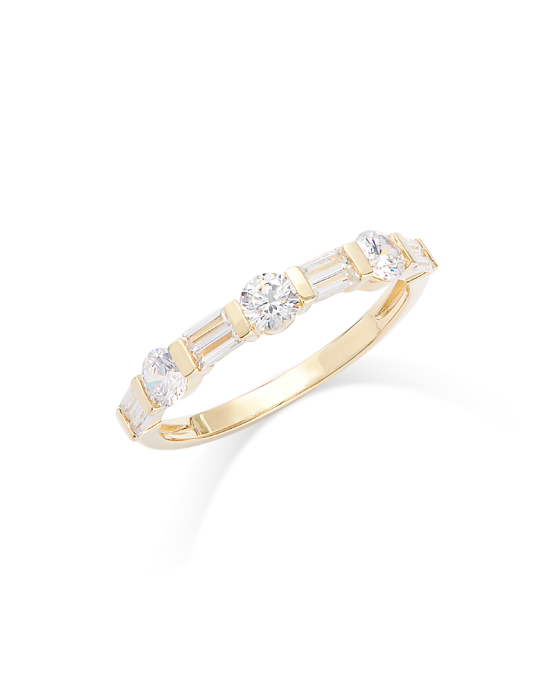 Bloomingdale's Diamond Round & Baguette Band In 14k Yellow Gold, 0.75 Ct. T. W. In Gold