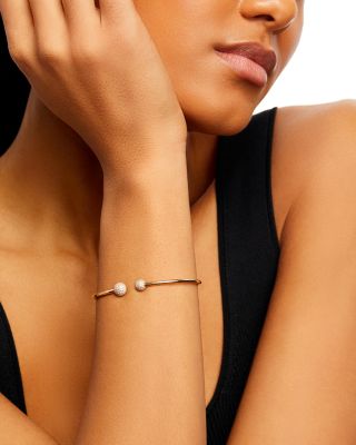 Diamond Pavé Cuff Bangle Bracelet in 14K Yellow Gold, 0.30 tcw