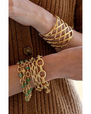 Monique Lattice Bangle Bracelet in 18K Gold Plated