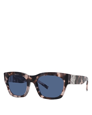 Shop Givenchy 4g Square Sunglasses, 55mm In Havana/blue Solid