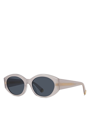 Shop Stella Mccartney Oval Sunglasses, 54mm In Gray/blue Solid