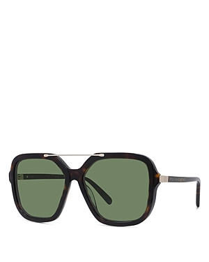 Stella Mccartney Geometric Sunglasses, 58mm In Green