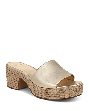 Vince Margo Metallic Espadrille Slide Sandals In Metallic