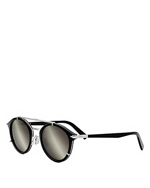 Shop Dior Blacksuit R7u Mirrored Round Sunglasses, 50mm In Black/brown Mirrored Solid