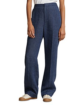Ralph Lauren Women's Polka Dot Stretch Twill Casual Pants Blue Size 14