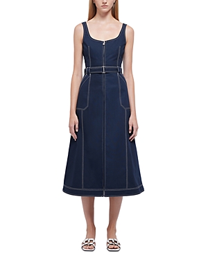 Simkhai Manson Sleeveless Cotton Belted Midi Dress