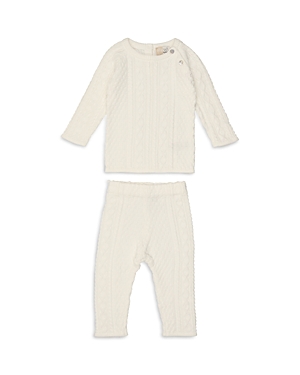 Shop Maniere Unisex Aran Knit Sweater & Leggings Set - Baby, Little Kid In Ivory