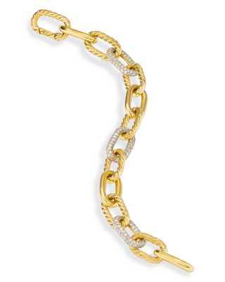 DY Madison&reg; Chain Bracelet in 18K Yellow Gold with Diamonds, 11mm