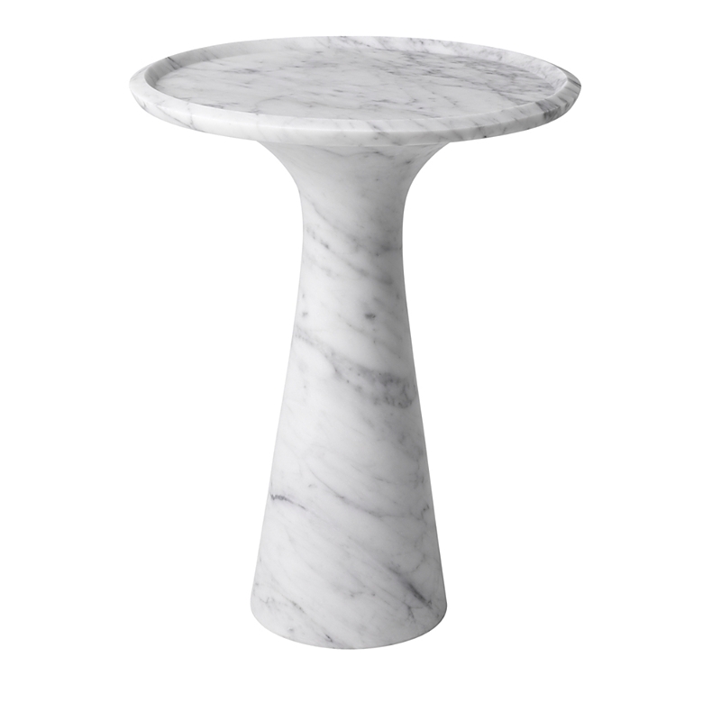 Eichholtz Pompano Low Side Table In White Carrera Marble