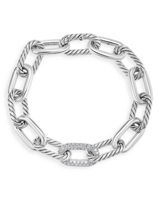 DY Madison&reg; Chain Bracelet in Sterling Silver with Diamonds, 11mm