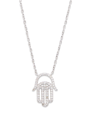 Bloomingdale's Diamond Hamsa Pendant Necklace in 14K White Gold, 0.40 ct. t.w.