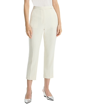 Shop Theory Admiral Cropped Slim Pants In Rice