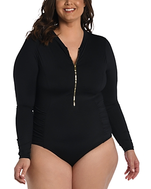 La Blanca Plus Shirred One Piece Paddlesuit Swimsuit