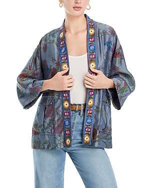 Shop Johnny Was Liliana Cargo Pocket Kimono Jacket In Multi
