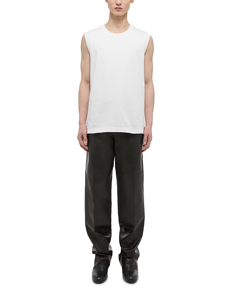 Helmut Lang Men's Cotton Logo Muscle Tank Top In White