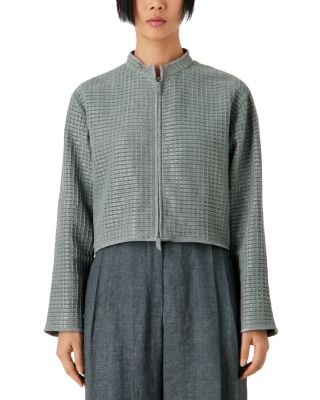 Emporio Armani - Textured Leather Zip Jacket