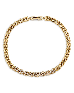 Twilight Pave & Curb Chain Link Bracelet in 18K Gold Plated