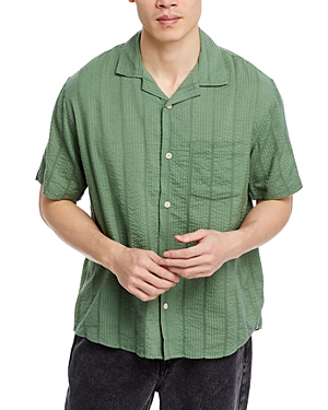Shop Corridor Seersucker Short Sleeve Camp Shirt In Green