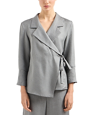 EMPORIO ARMANI SILK BLEND SIDE TIE JACKET