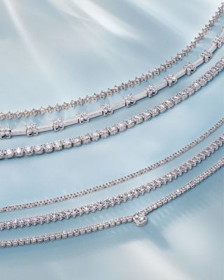 Diamond Solitaire Tennis Necklace in 14K White Gold, 2.30 tcw 