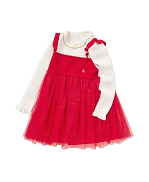 Shop Balabala Girls' Shining Dots Woolen Dress - Little Kid In Red