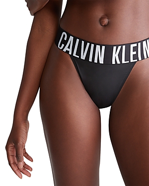 Shop Calvin Klein Intense Power Micro High Leg Thong In Black