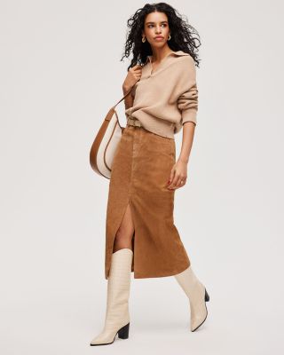 Suede Midi Skirt