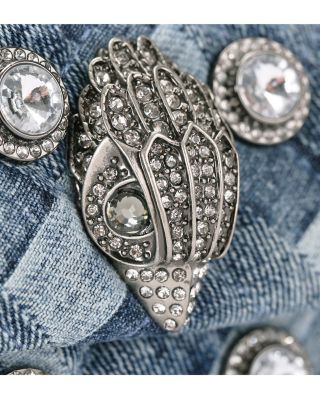 Crystals Mini Kensington Convertible Denim Crossbody