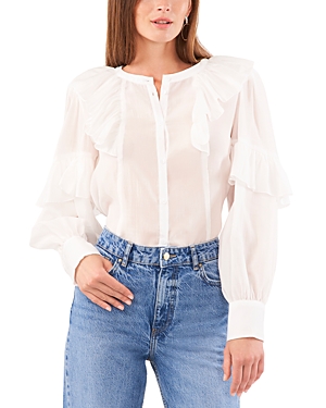 Shop 1.state Ruffled Blouse In New Ivory