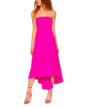 Shop Susana Monaco Strapless High Low Dress In Magenta