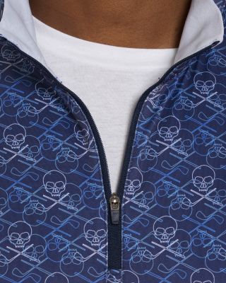 Iron Skull Classic Fit Quarter Zip Stand Collar Sweatshirt