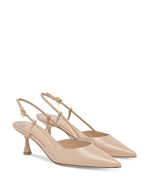 Shop Gianvito Rossi Women's Ascent 55 Pointed Toe Slingback High Heel Pumps In Peach