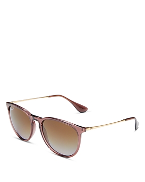 Shop Ray Ban Ray-ban Erica Polarized Classic Round Sunglasses, 54mm In Brown/brown Polarized Gradient