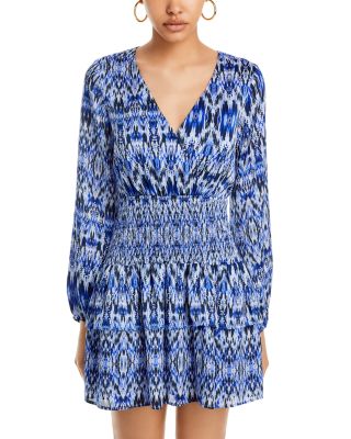 AQUA Smocked Fit and Flare Dress - Exclusive | Bloomingdale's Women