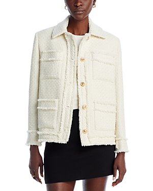 Aqua Tweed Collared Jacket - 100% Exclusive In Ivory