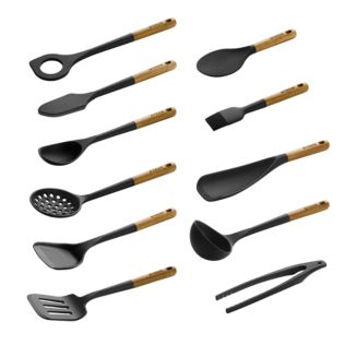 Staub 11 Piece Silicone & Acacia Complete Utensil Set