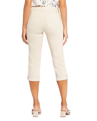 Marilyn Cuffed Cropped Straight Leg Jeans in Feather