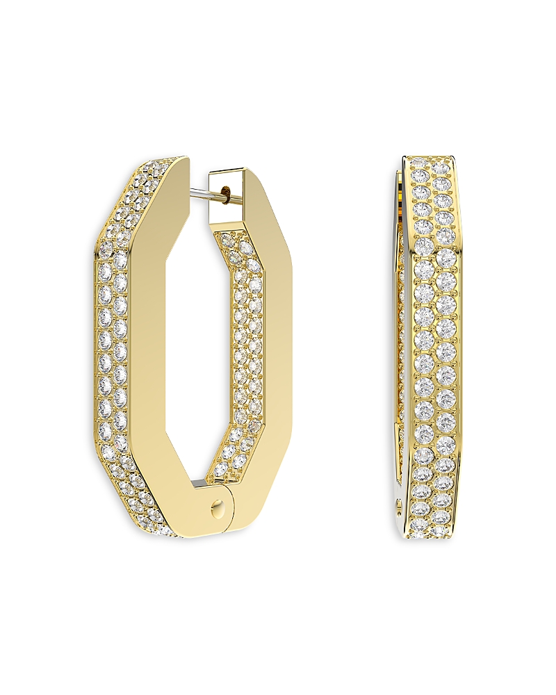 Swarovski Dextera Crystal Pave Geometric Earrings In Gold