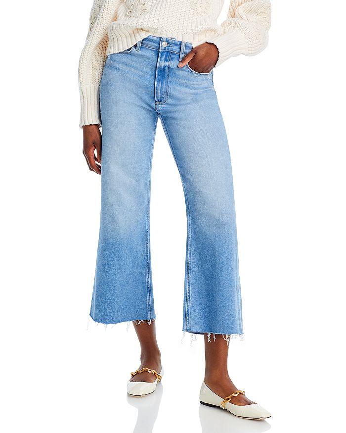 Paige Anessa High Rise Wide Leg Ankle Jeans In Helena
