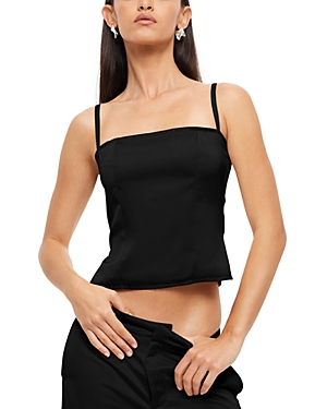 Shop Lioness Sleeveless Corset Top In Onyx