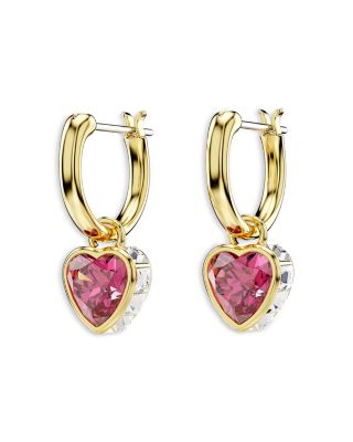 Chroma Crystal Heart Drop Earrings 