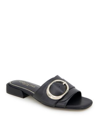 Kenneth Cole - Women's Ingrid Square Toe Buckle Detail Slide Sandals