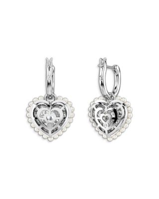 Idyllia Huggie Heart Drop Earrings