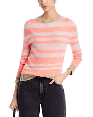 Shop Jumper 1234 Striped Crewneck Cashmere Sweater In Orange