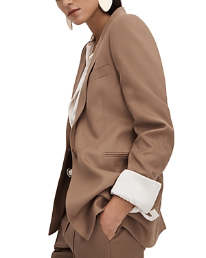 Reiss Mink Neutral Single Breasted Suit Blazer In Mink Neutral