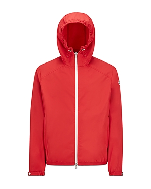 Shop Moncler Clapier Zip Hooded Jacket In Red