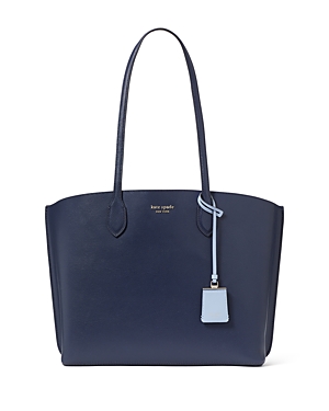 Shop Kate Spade New York Suite Crossgrain Leather Work Tote In Parisian Navy Multi