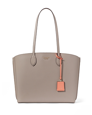 Kate Spade New York Suite Crossgrain Leather Work Tote In Warm Taupe
