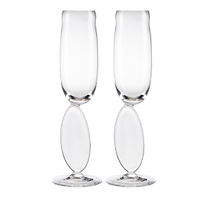 Shop Nude Glass Omnia Dripping Drops No. 2 Flutes, Set Of 2 In Clear